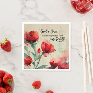 Römer 5:5 Gottes Liebe Bibel Verse Rosa Blume Serviette