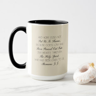 Römer 5:5 Hoffnung Bibelvers Tasse