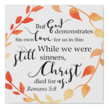 Römer 5:8 Bibelverse Typografie Fall Foliage