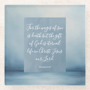 Römer 6:23 Anpassbarer Bibelvers Glasuntersetzer
