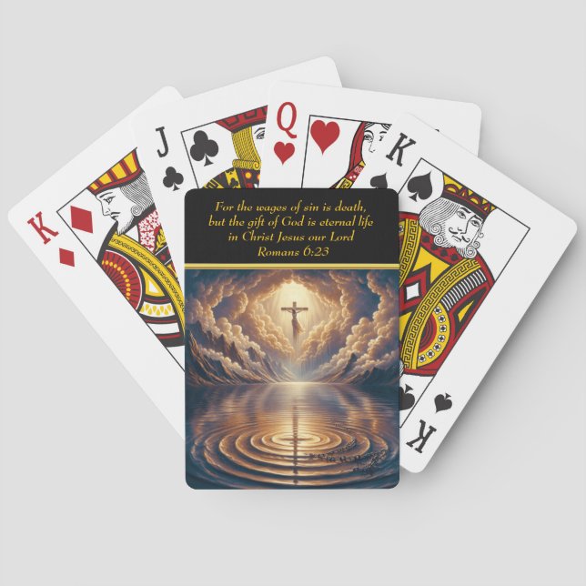 Römer 6:23 Sieg durch das Opfer Christi Spielkarten (Rückseite)