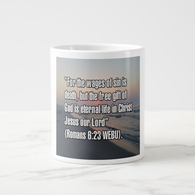 Römer 6:23 WEBU Becher Jumbo-Tasse (Vorderseite)
