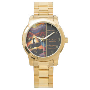 Römer 6:23 Weiße Kirche Gold Armbanduhr