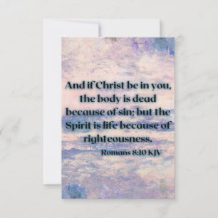 Römer 8:10 KJV Bibelschrift Pic Begrüßung Karte