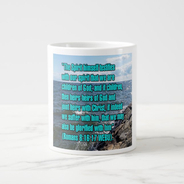 Römer 8:16-17 WEBU Mug Jumbo-Tasse (Vorderseite)