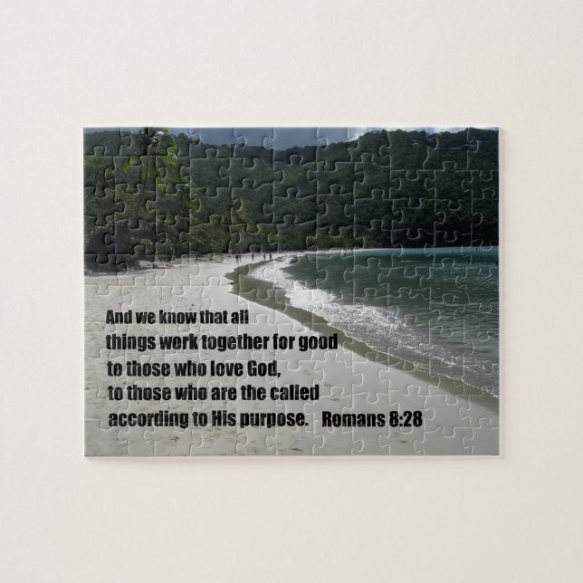 Römer 8:28 Alle Dinge arbeiten zusammen.. Puzzle (Horizontal)
