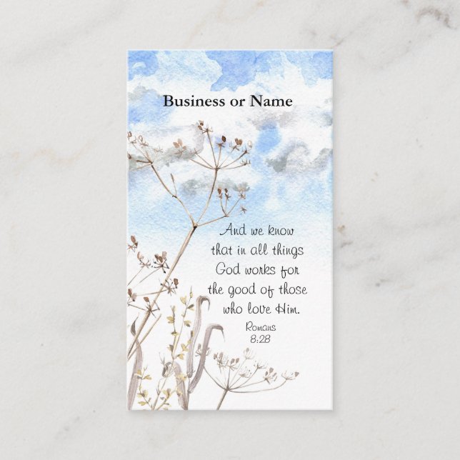 Römer 8:28 Alles, was Gott für das Gute arbeitet Visitenkarte (Vorderseite)