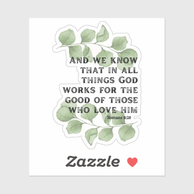 Römer 8:28 aufkleber (Blatt)