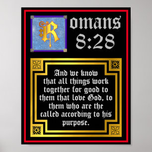 Römer 8 28 beleuchteter Letter KJV Bible Verse Poster