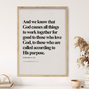 Römer 8:28, Bibelvers, DIGITAL-Druck, Modern Poster