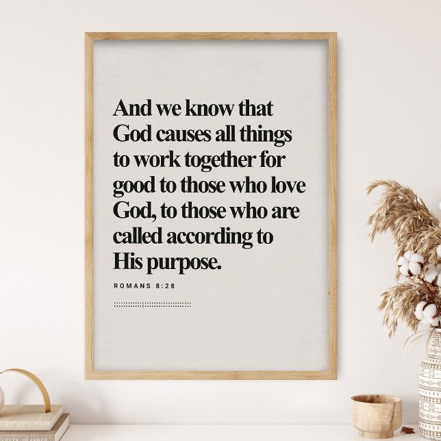 Römer 8:28, Bibelvers, DIGITAL-Druck, Modern Poster (Von Creator hochgeladen)
