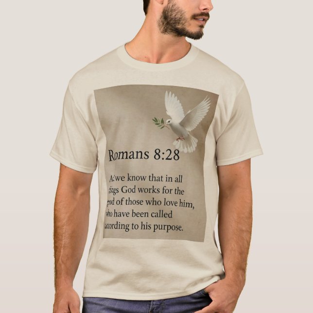 Römer 8:28 Bibelvers Männer T-Shirt (Vorderseite)