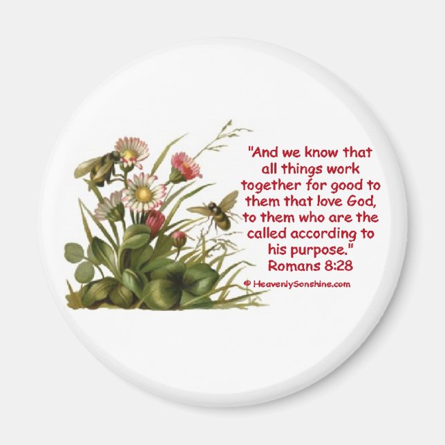 Römer 8:28 Bienenmotif Magnet (Vorne)