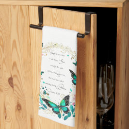 Römer 8:28 Blume und Schmetterlinge Geschirrtuch