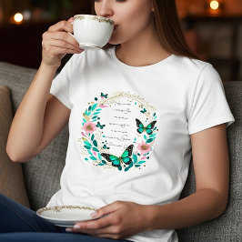 Römer 8:28 Blume und Schmetterlinge T-Shirt