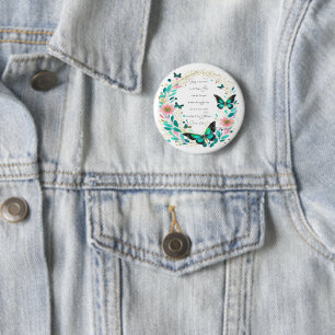 Römer 8,28 Blumen und Schmetterlinge Button