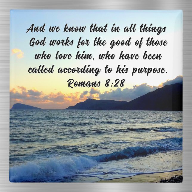 Römer 8:28 Custom Bible Verse Sunset Magnet (Von Creator hochgeladen)