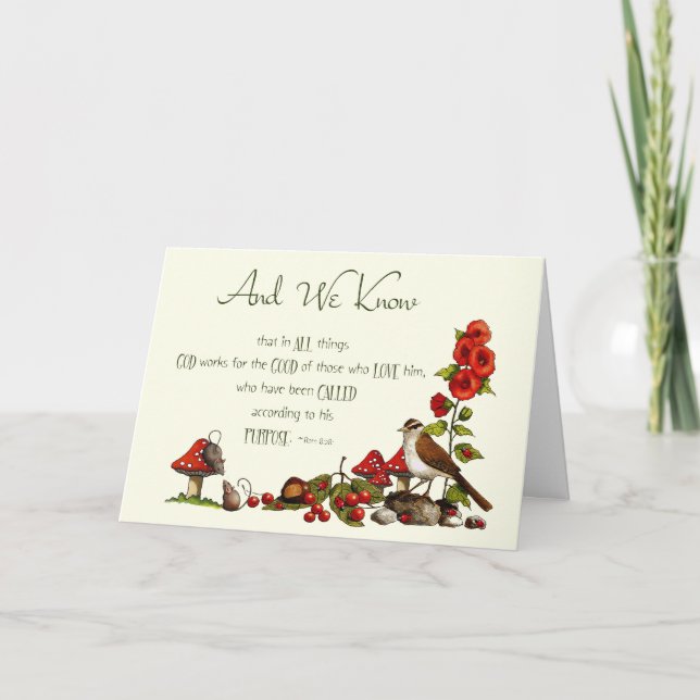 Römer 8:28: Denken Sie an Sie: Natur, Vogel, Mäuse Karte (Vorderseite)
