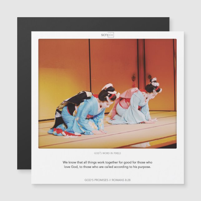 Römer 8:28 GOTTES PROMISES SCRIPIX-Magnetkarte Magneteinladung (Vorne/Hinten)