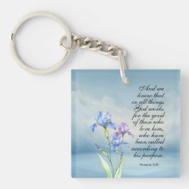 Römer 8:28 Iris Wasserfarbe Schlüsselanhänger