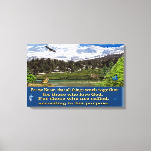 Römer 8:28 Leinenplakat Leinwanddruck (Vorderseite)