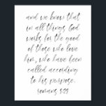 Römer 8:28 poster<br><div class="desc">Und wir wissen,  dass Gott in allem zum Wohle derjenigen arbeitet,  die ihn Liebe haben,  die gemäß seinem Zweck berufen worden sind. Römer 8:28 Aquarellschrift</div>