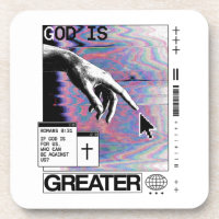 Römer 8,31 Cyberpunk-Hand Gottes-Glitch-Art