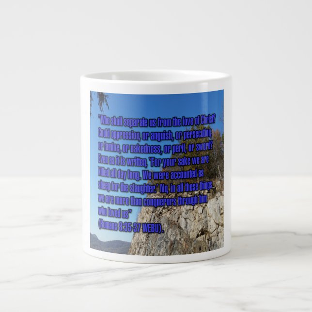 Römer 8:35-37 WEBU-Tasse Jumbo-Tasse (Vorderseite)