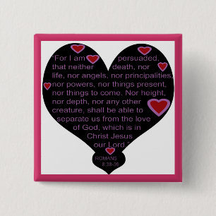 Römer-8:38 - Knopf mit 39 Herzen Button