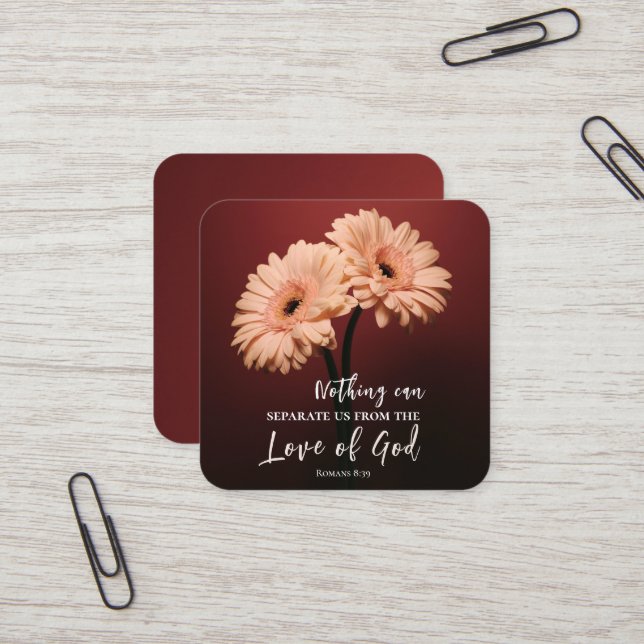 Römer 8 39 Liebe des Christlichen Verses Quadratische Visitenkarte (Vorderseite/Rückseite Beispiel)