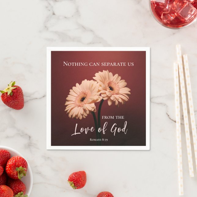 Römer 8 39 Liebe des Verses Gottes Rosa Braun Serviette (Beispiel)
