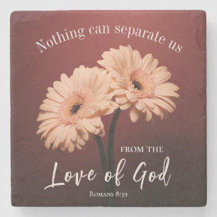 Römer 8 39 Liebe des Verses Gottes Rosa Braun Steinuntersetzer