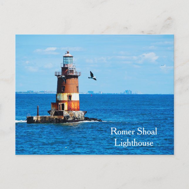 Romer Shoal Lighthouse New York Harbor Postcard Postkarte (Vorderseite)