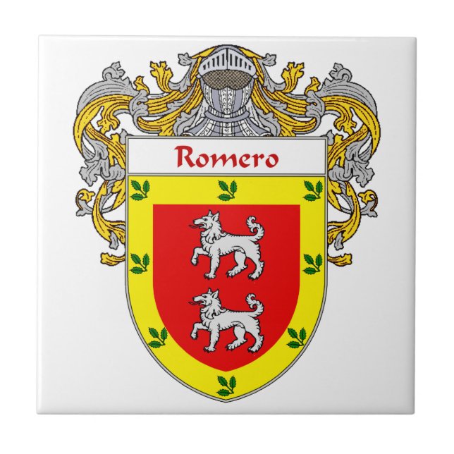 Romero Wappen/Familienwappen Fliese (Vorderseite)