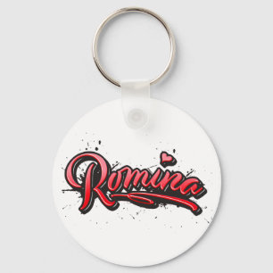 Romina Rotes Herz Graffiti Schlüsselger Schlüsselanhänger