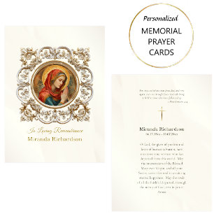 Römisch-katholische Jungfrau Mary Funerary Prayer  Platzkarte