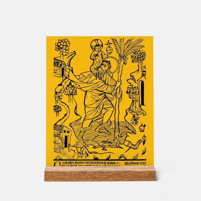 römisch-katholische Saint Christopher Acrylschild (Vorderseite)