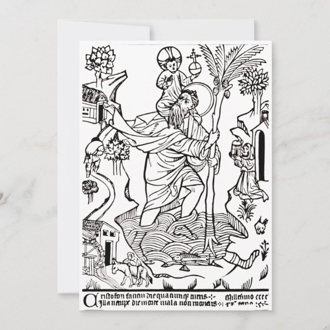 römisch-katholische Saint Christopher Dankeskarte (Vorderseite)