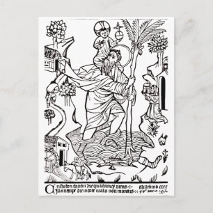 römisch-katholischer Heiliger Christophorus Postkarte