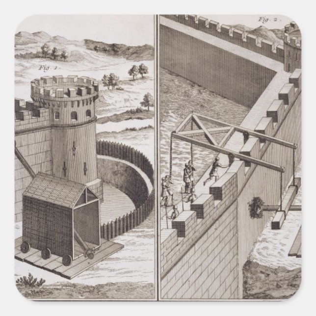 Römische Akkuständer aus der "Enzyklopädie des S Quadratischer Aufkleber (Vorderseite)