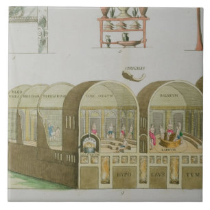 Römische Bäder, Platte 'von der Geschichte der Fliese