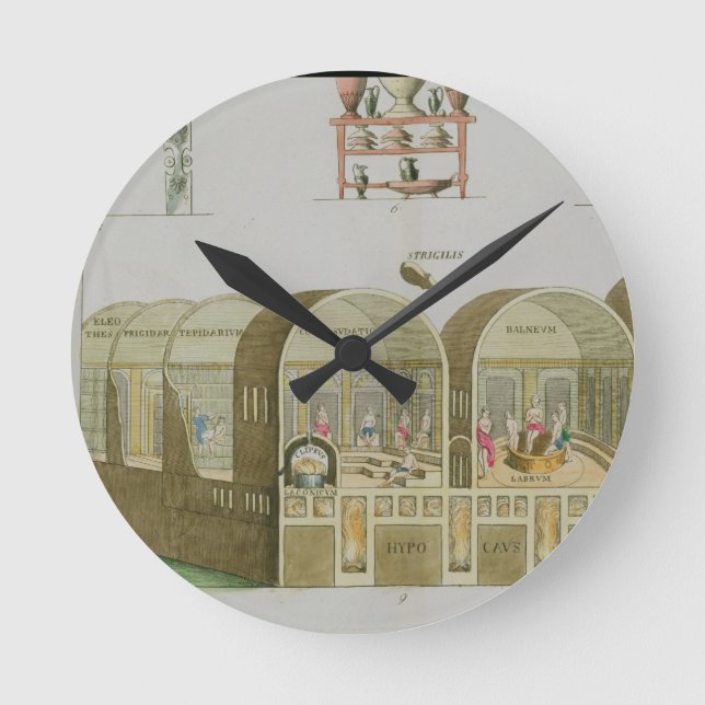 Römische Bäder, Platte 'von der Geschichte der Runde Wanduhr (Vorderseite)