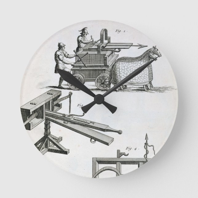Römische ballistische Maschinerie, vom Runde Wanduhr (Vorderseite)