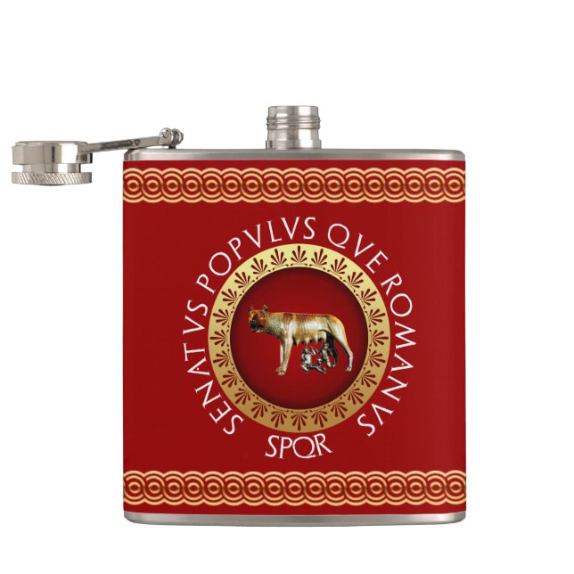 Römische Flasche Flachmann (Geöffnet)