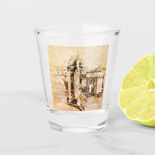 Römische Forum-Skizze Schnapsglas