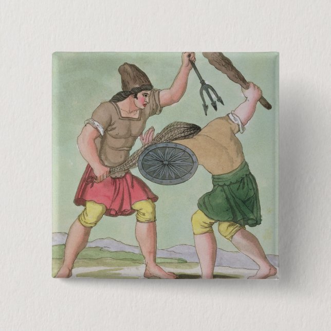 Römische Gladiatoren, von "L'Antica Rom", 1825 Button (Vorderseite)