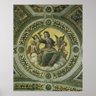 Römische Göttin Gerechtigkeit mit Engeln von Rapha Poster