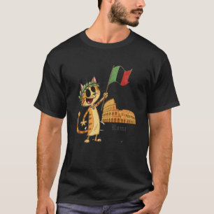 Römische Katze mit italienischer Flagge Roma Itali T-Shirt