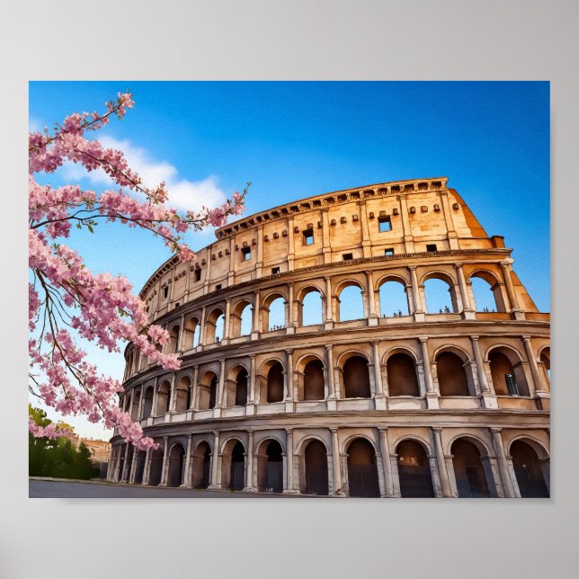 Römische Kolosseum Italien Gemalt Poster (Vorne)