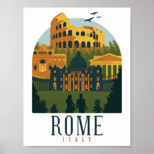 Römische Kolosseum Vintage Poster